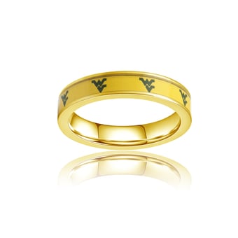 Women's FanDrip West Virginia Mountaineers Yellow Gold Plated Steel Fan Ring