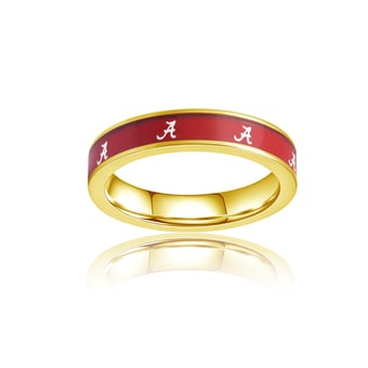 Women's FanDrip Alabama Crimson Tide Yellow Gold Plated Steel Fan Ring