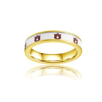 Women's FanDrip Auburn Tigers Yellow Gold Plated Steel Fan Ring