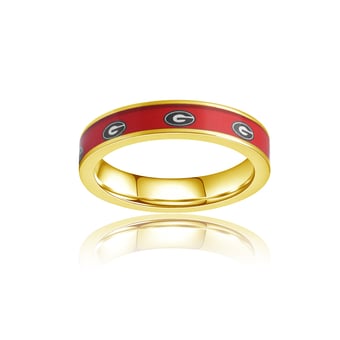 Women's FanDrip Georgia Bulldogs Yellow Gold Plated Steel Fan Ring