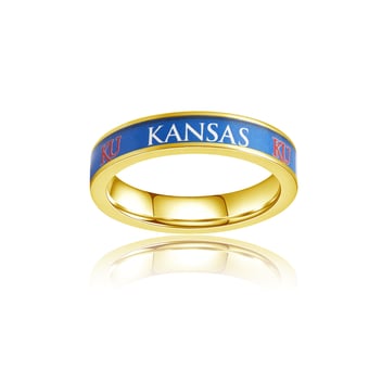 Women's FanDrip Kansas Jayhawks Yellow Gold Plated Steel Fan Ring