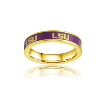 Women's FanDrip LSU Tigers Yellow Gold Plated Steel Fan Ring