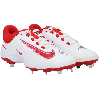 J.T. Realmuto Philadelphia Phillies Autographed Player-Issued White/Red Nike Cleats from the 2025 MLB Season