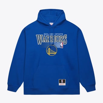 Men's Mitchell & Ness Royal Golden State Warriors Team Name Stack & Logo Hoodie