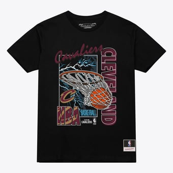 Men's Mitchell & Ness  Black Cleveland Cavaliers Lightning Swish T-Shirt