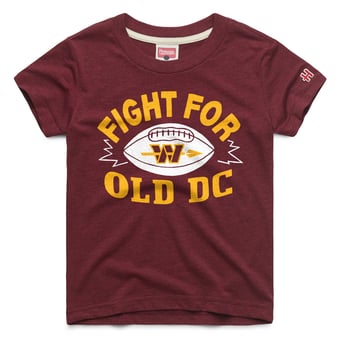 Youth Homage Burgundy Washington Commanders Fight For Old DC Logo Tri-Blend T-Shirt