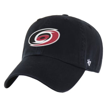 Men's '47  Black Carolina Hurricanes Logo Clean Up Adjustable Hat