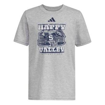 Youth adidas Heather Gray Penn State Nittany Lions Hyper Local Happy Valley T-Shirt