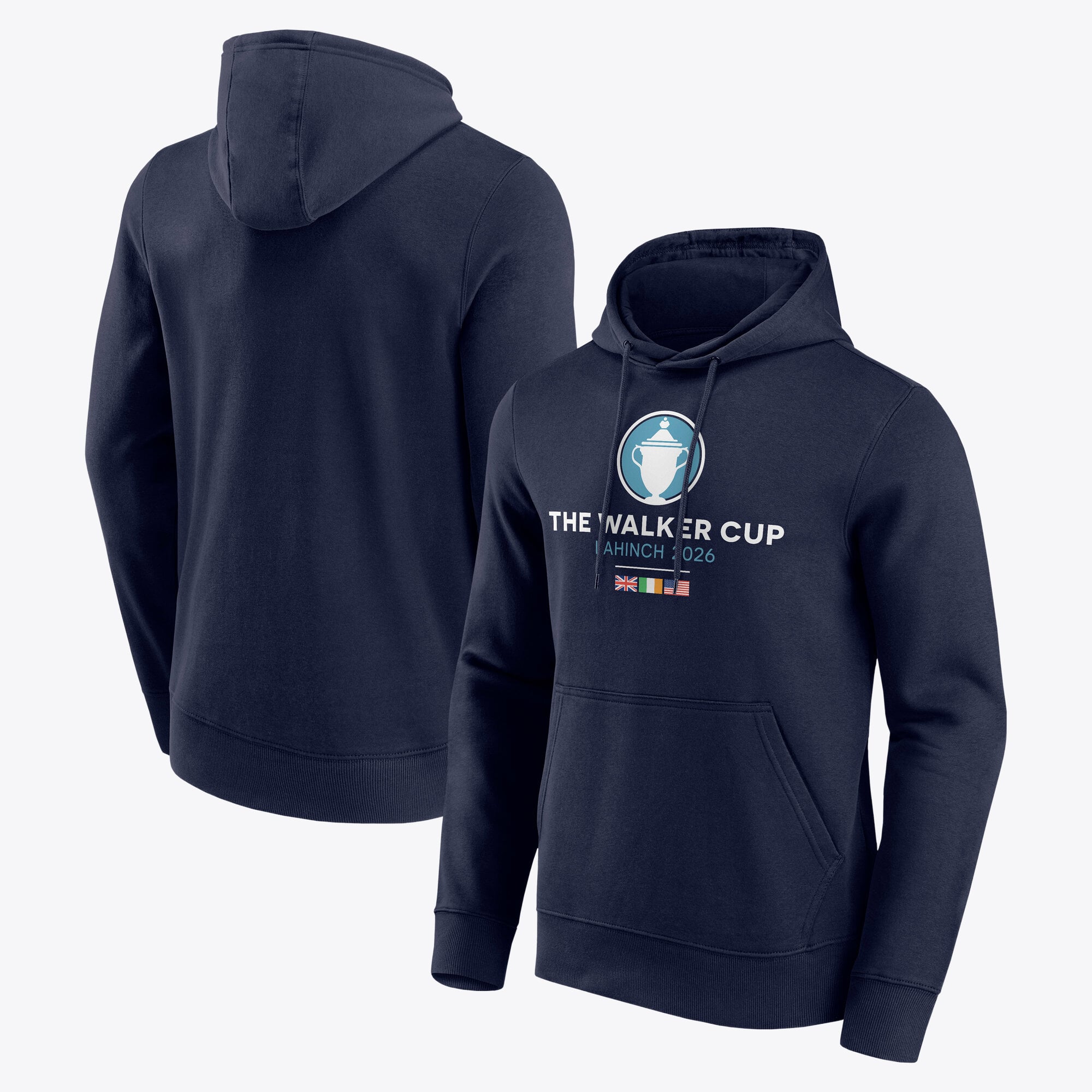 Felpa con cappuccio e logo principale della Walker Cup Lahinch 2026 - Blu navy