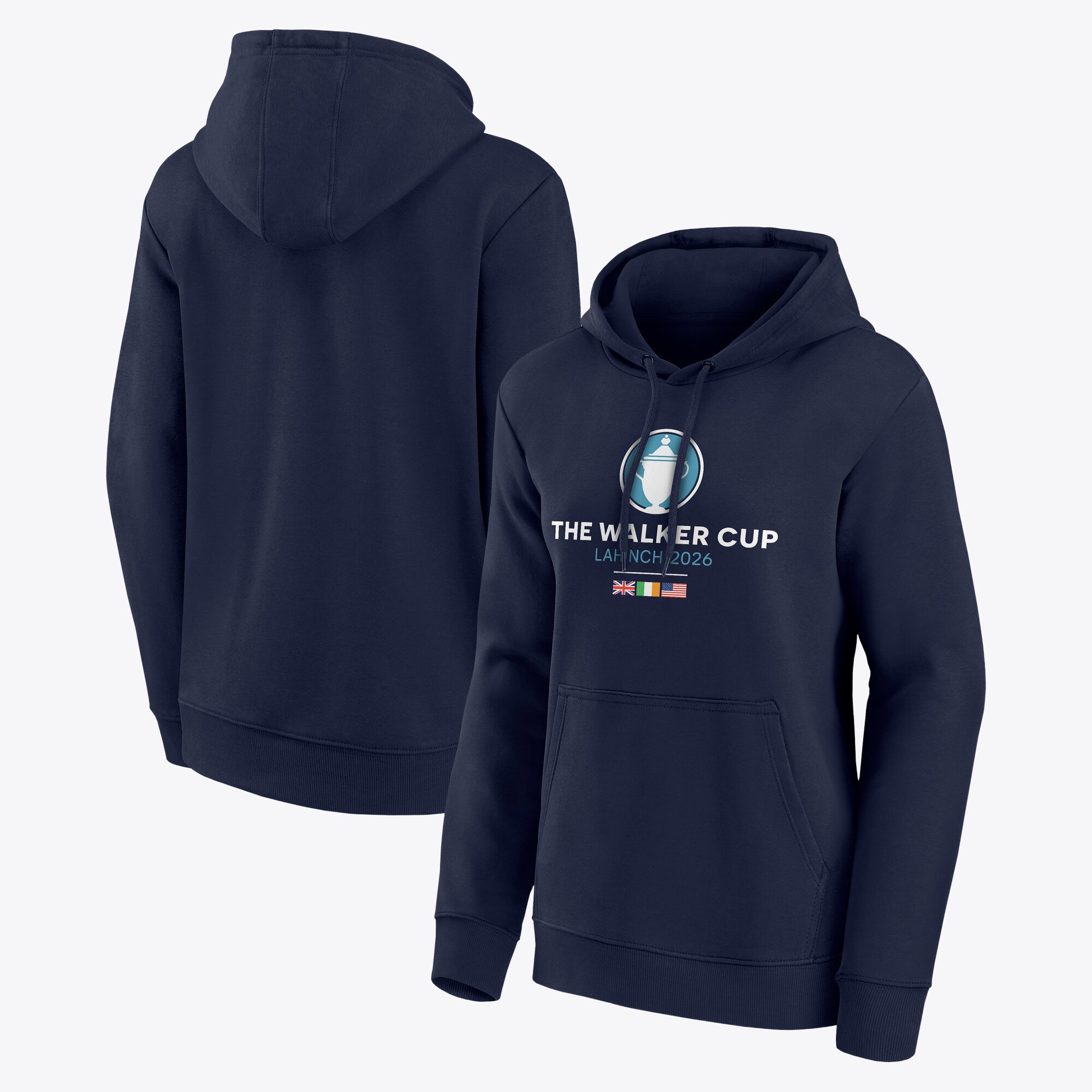 Felpa con cappuccio e logo principale della Walker Cup Lahinch 2026 - Blu navy - Donna