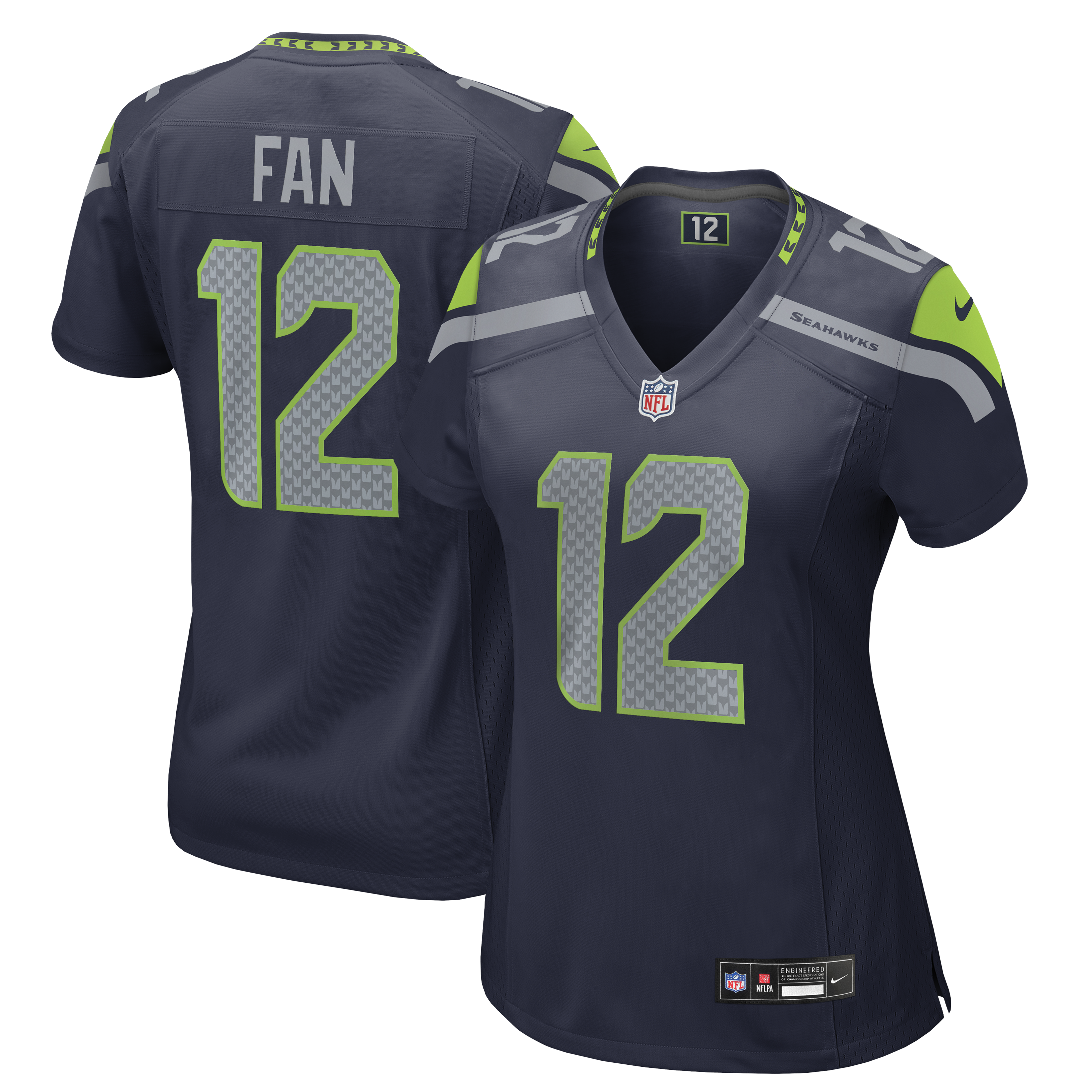 Women's Nike 12s College Navy Seattle Seahawks Team Game Jersey