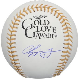 Chipper Jones Atlanta Braves Autographed Gold Glove Logo Baseball