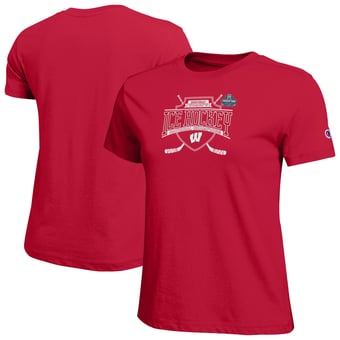 Women's Champion  Red Wisconsin Badgers 2026 NCAA Frozen Four Women's Ice Hockey National Champions V-Neck T-Shirt