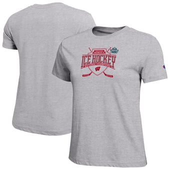 Women's Champion  Gray Wisconsin Badgers 2026 NCAA Frozen Four Women's Ice Hockey National Champions V-Neck T-Shirt