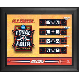 Illinois Fighting Illini Framed 13" x 16" 2026 NCAA Men's Basketball Tournament March Madness Final Four Collage