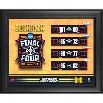 "Michigan Wolverines Framed 13"" x 16"" 2026 NCAA Men's Basketball Tournament March Madness Final Four Collage"