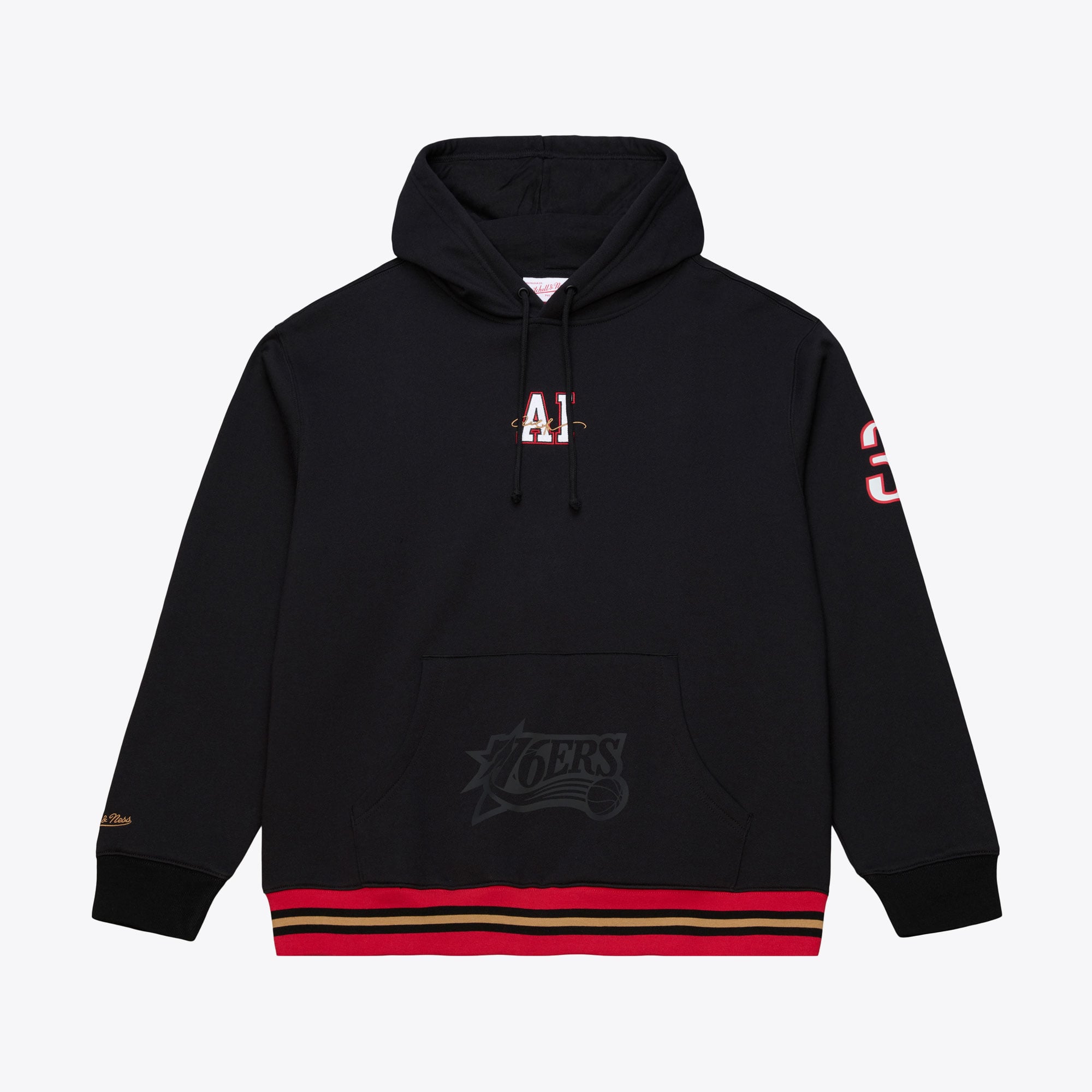 Men's Mitchell & Ness Allen Iverson Black Philadelphia 76ers Playmaker Fleece Hoodie