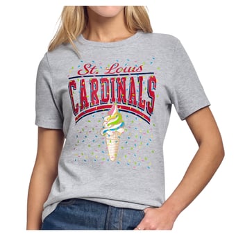 Women's Starter Gray St. Louis Cardinals Scatter of Sprinkles Graphic T-Shirt