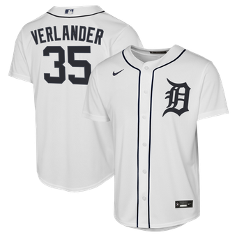 Youth Nike Justin Verlander White Detroit Tigers Home Replica Jersey