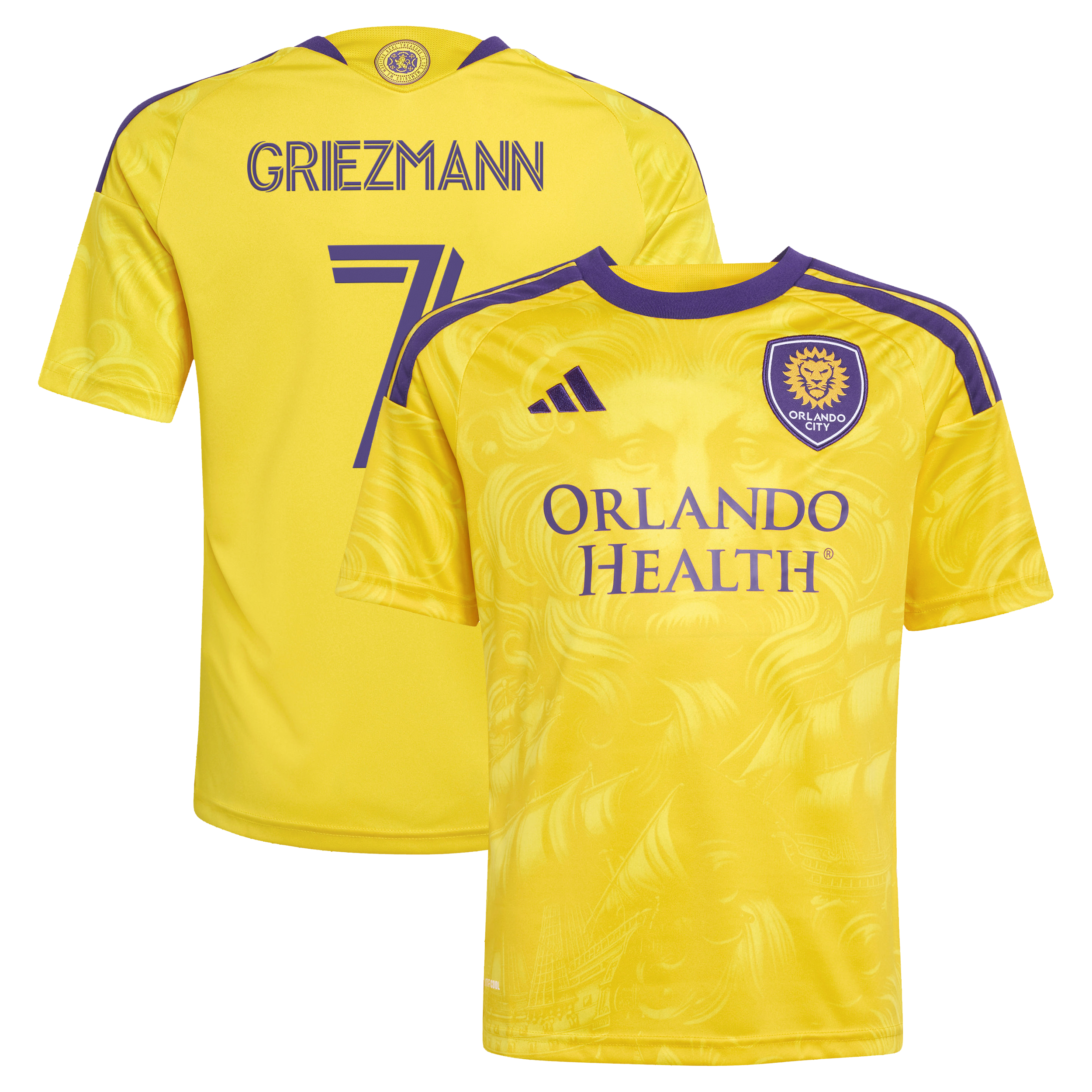 Youth adidas Antoine Griezmann Yellow Orlando City SC 2026 Sunken Treasure Kit Replica Jersey