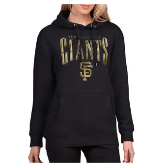 Women's G-III 4Her by Carl Banks Black San Francisco Giants Metallic Team Name Fleece Hoodie