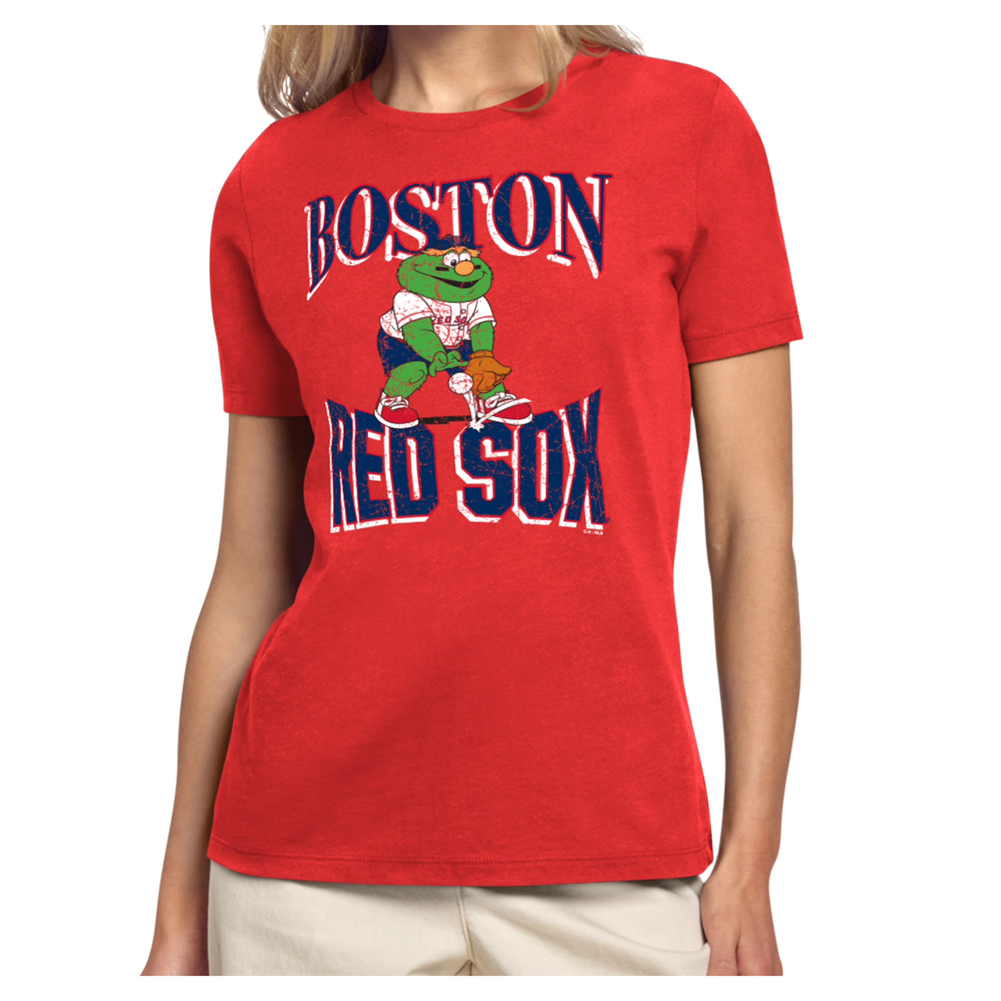 Women's Starter Red Boston Red Sox Team Motif Mascot T-Shirt