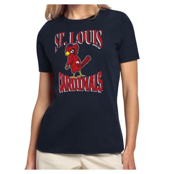 Women's Starter Navy St. Louis Cardinals Team Motif Mascot T-Shirt