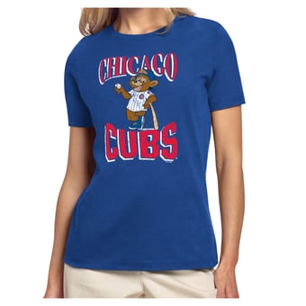 Women's Starter Royal Chicago Cubs Team Motif Mascot T-Shirt