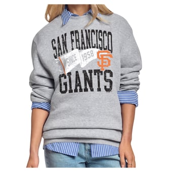 Women's Starter Gray San Francisco Giants Pennant Flag Fleece Sweatshirt