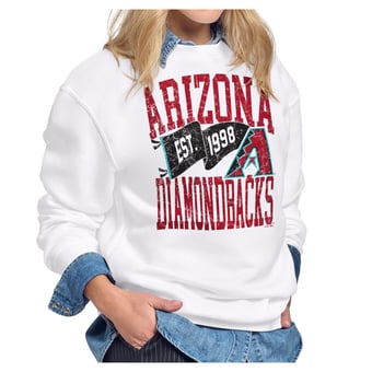 Women's Starter White Arizona Diamondbacks Pennant Flag Fleece Sweatshirt