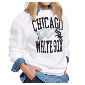 Women's Starter White Chicago White Sox Pennant Flag Fleece Sweatshirt