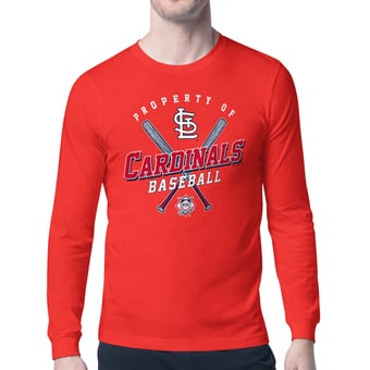 Men's Starter Red St. Louis Cardinals Property of Team Long-Sleeve T-Shirt
