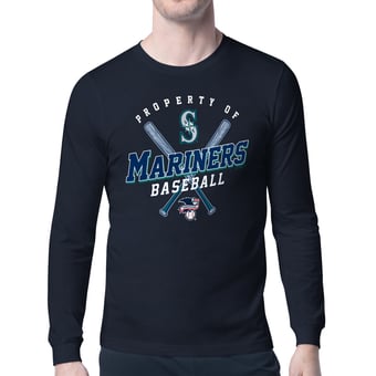 Men's Starter Navy Seattle Mariners Property of Team Long-Sleeve T-Shirt