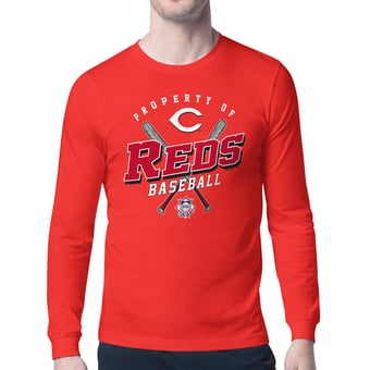 Men's Starter Red Cincinnati Reds Property of Team Long-Sleeve T-Shirt