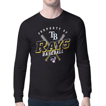 Men's Starter Black Tampa Bay Rays Property of Team Long-Sleeve T-Shirt