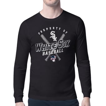 Men's Starter Black Chicago White Sox Property of Team Long-Sleeve T-Shirt
