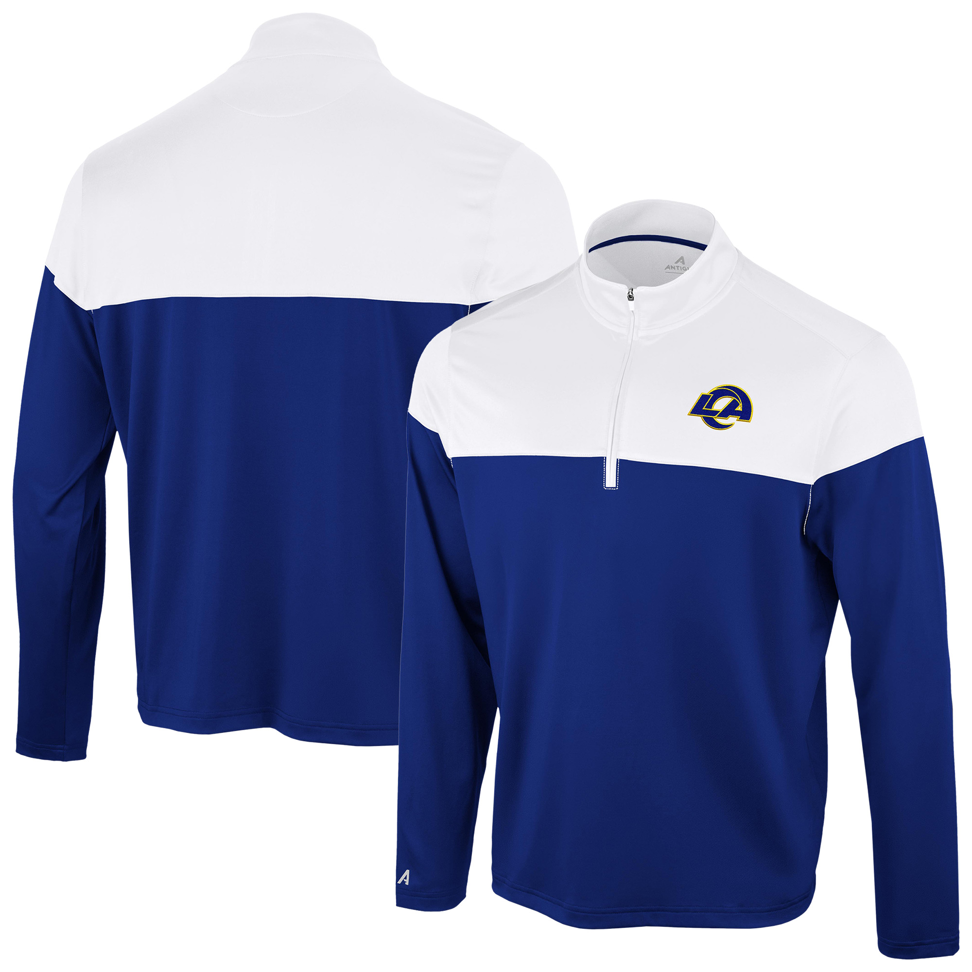Antigua Men's Royal/White Los Angeles Rams Hinder Quarter-Zip Pullover - Royal, White