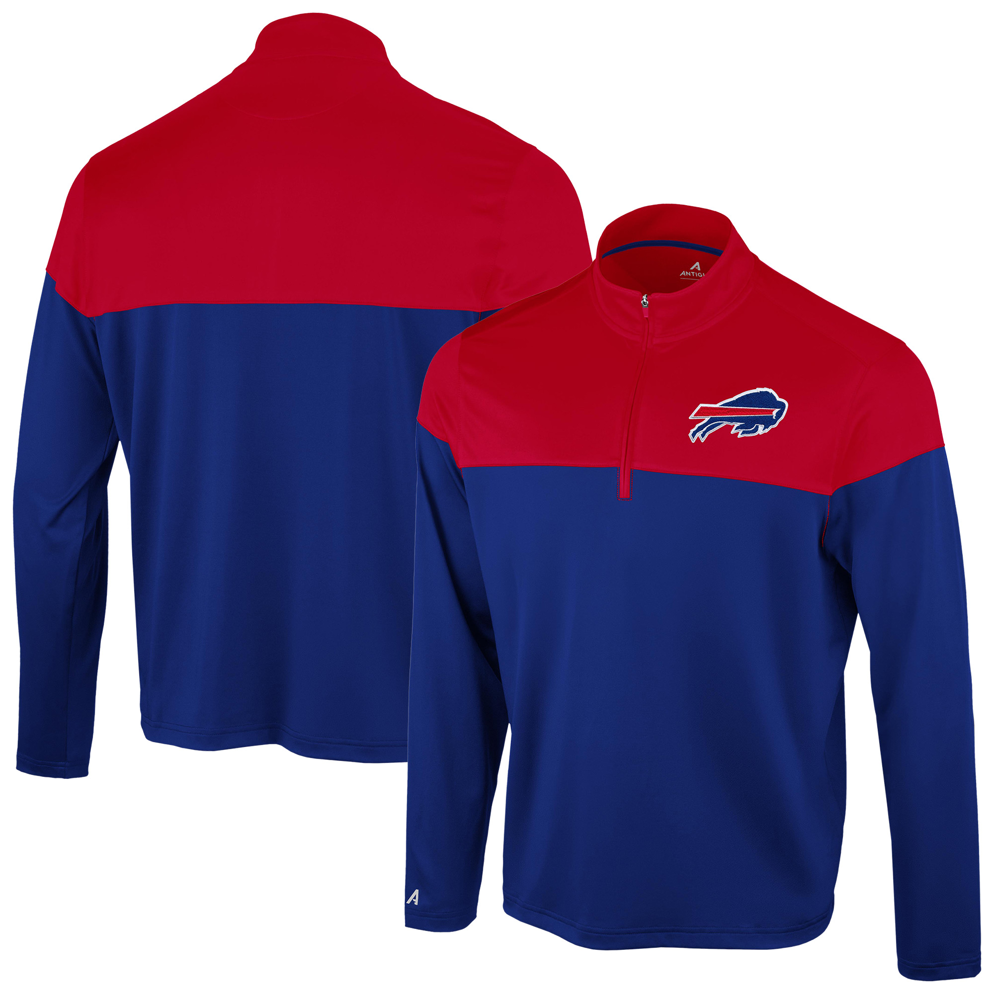 Antigua Men's Royal/Red Buffalo Bills Hinder Quarter-Zip Pullover - Royal, Red