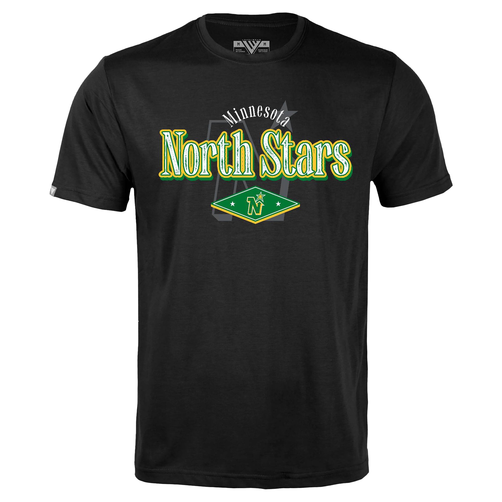 Men's Levelwear Black Minnesota North Stars Richmond Backdrop T-Shirt