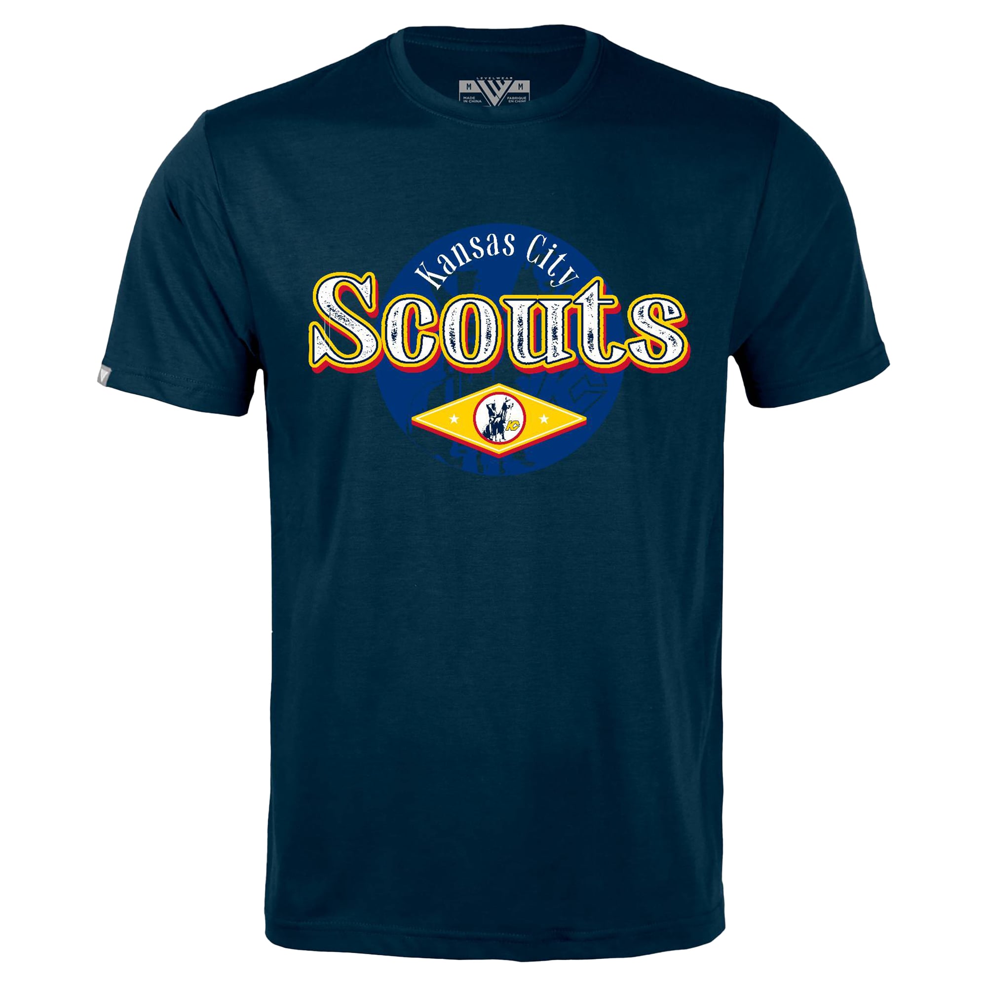 Men's Levelwear Navy Kansas City Scouts Richmond Backdrop T-Shirt