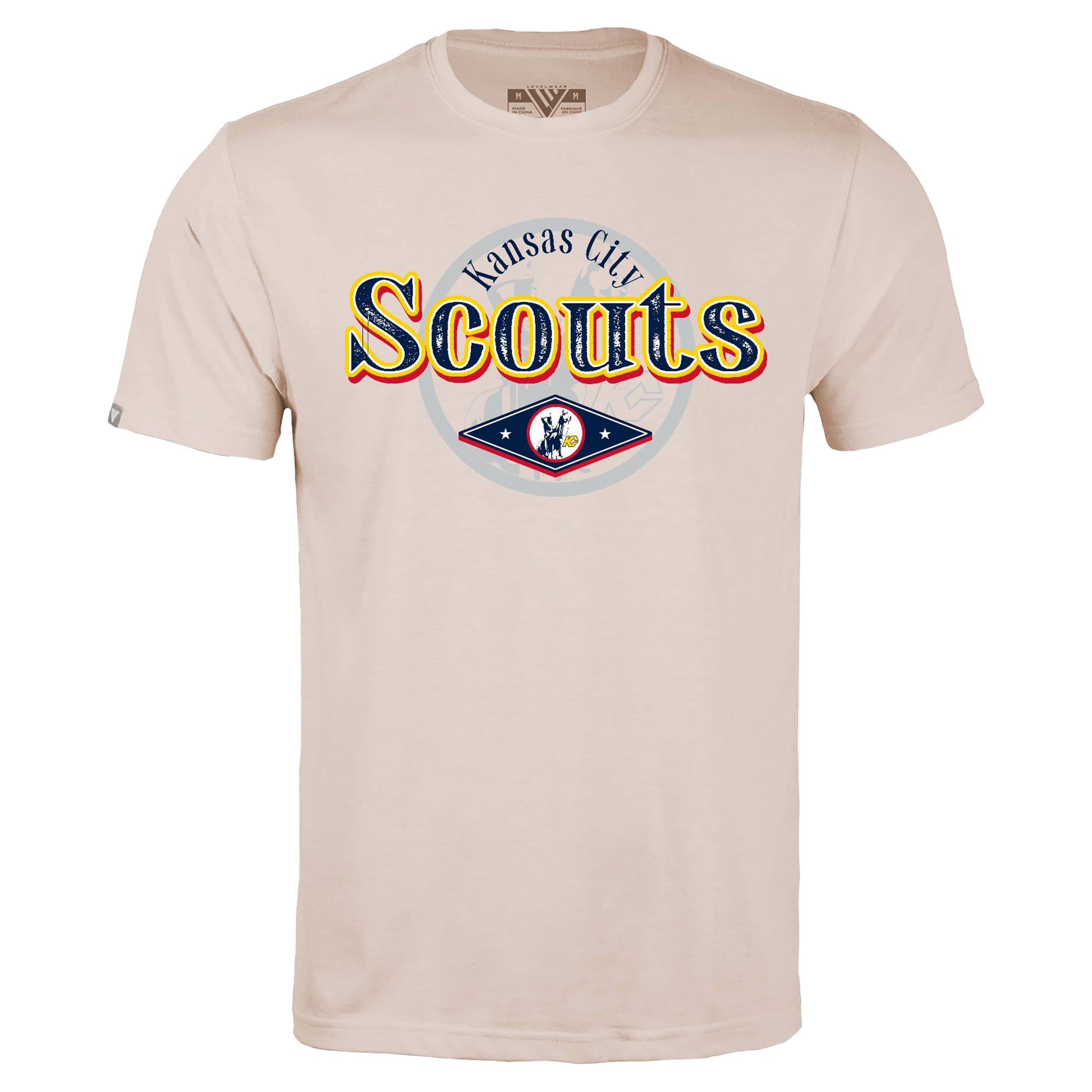 Men's Levelwear Khaki Kansas City Scouts Richmond Backdrop T-Shirt