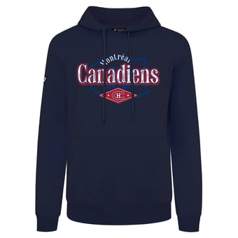 Men's Levelwear Navy Montreal Canadiens Backdrop Podium Hoodie
