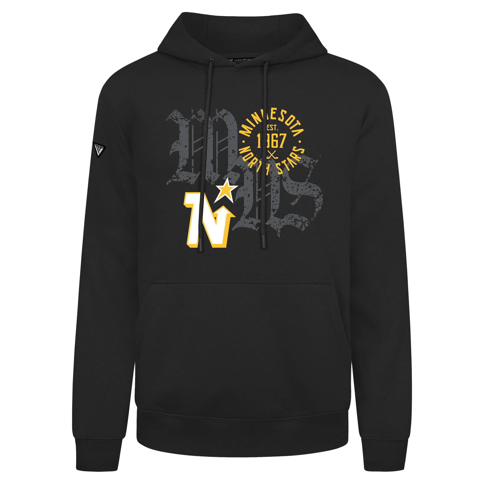 Men's Levelwear Black Minnesota North Stars Long-Haul Podium Sweatshirt
