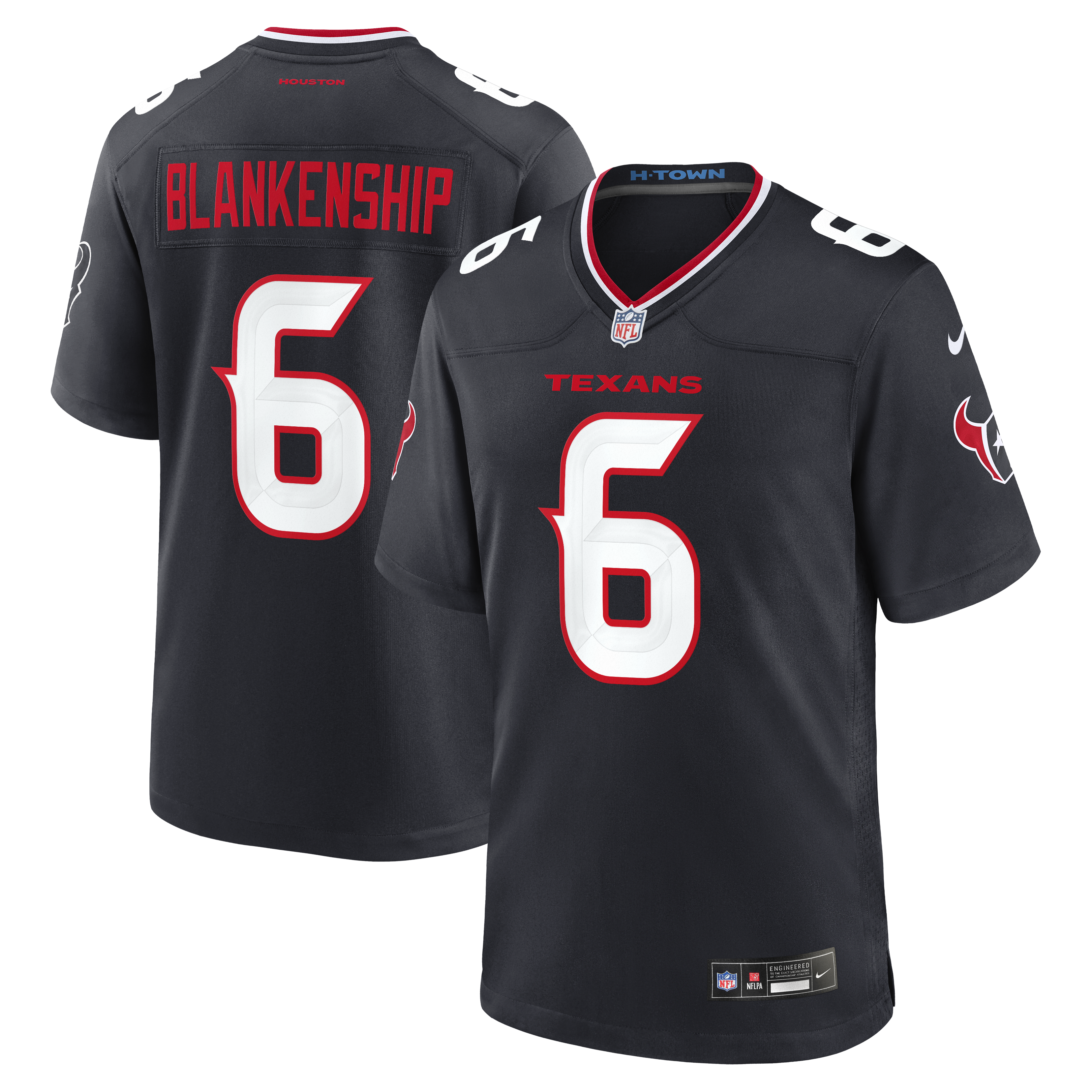 Men's Nike Reed Blankenship Navy Houston Texans Team Game Jersey