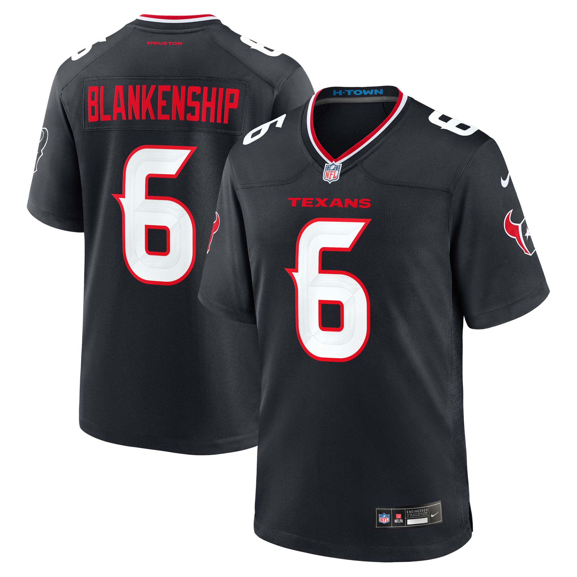 Men's Nike Reed Blankenship Navy Houston Texans Team Game Jersey