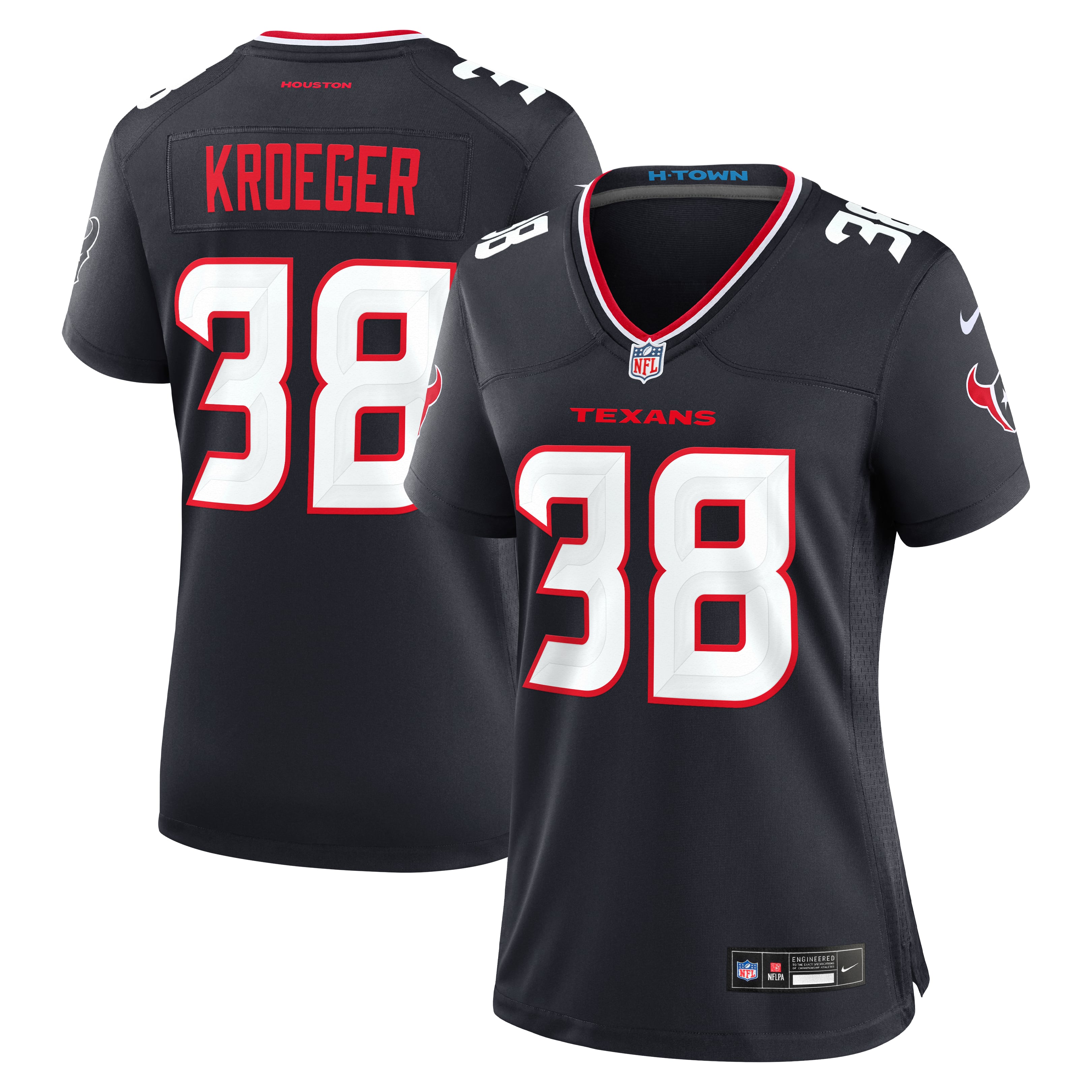 Women's Nike Kai Kroeger  Navy Houston Texans Team Game Jersey