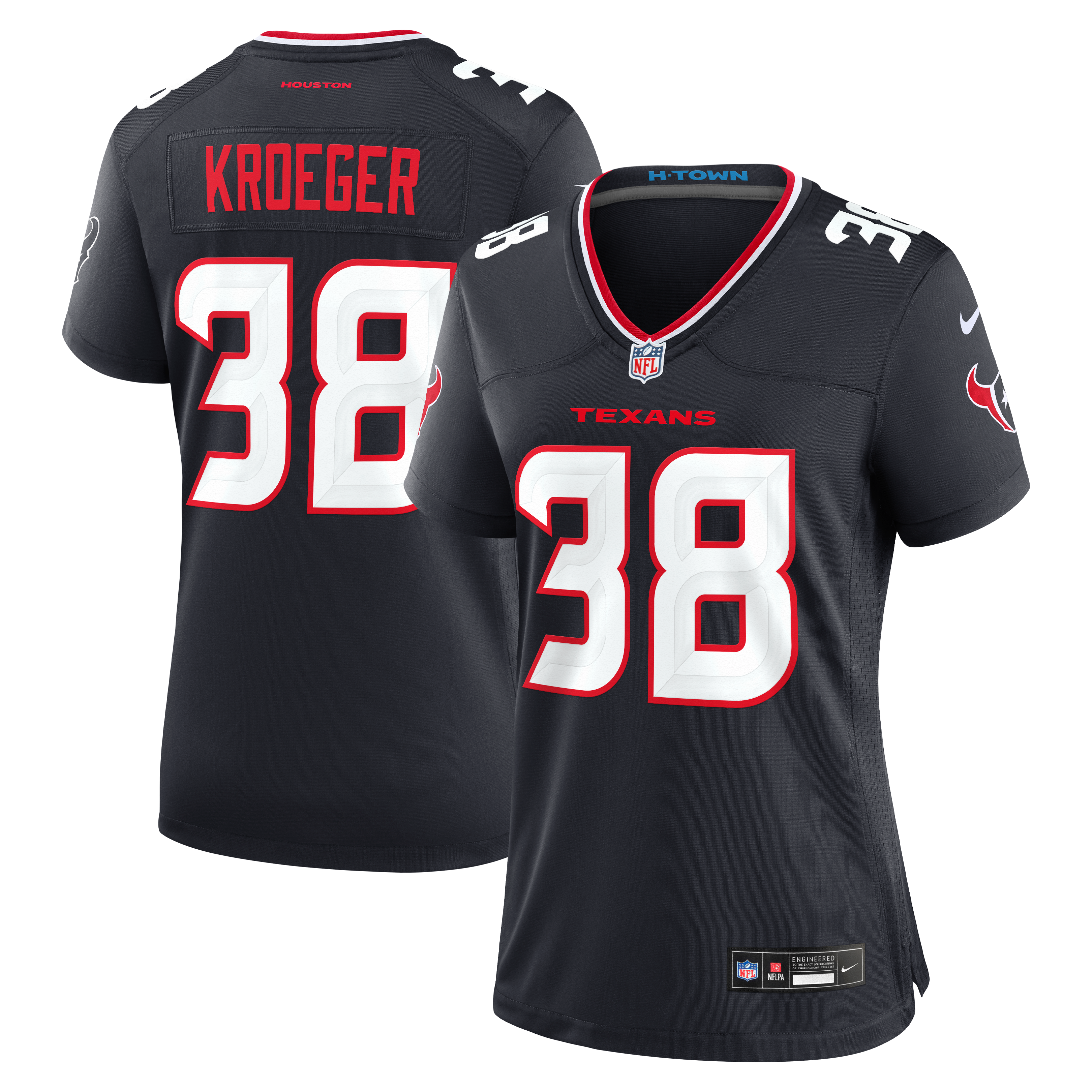 Women's Nike Kai Kroeger Navy Houston Texans Team Game Jersey
