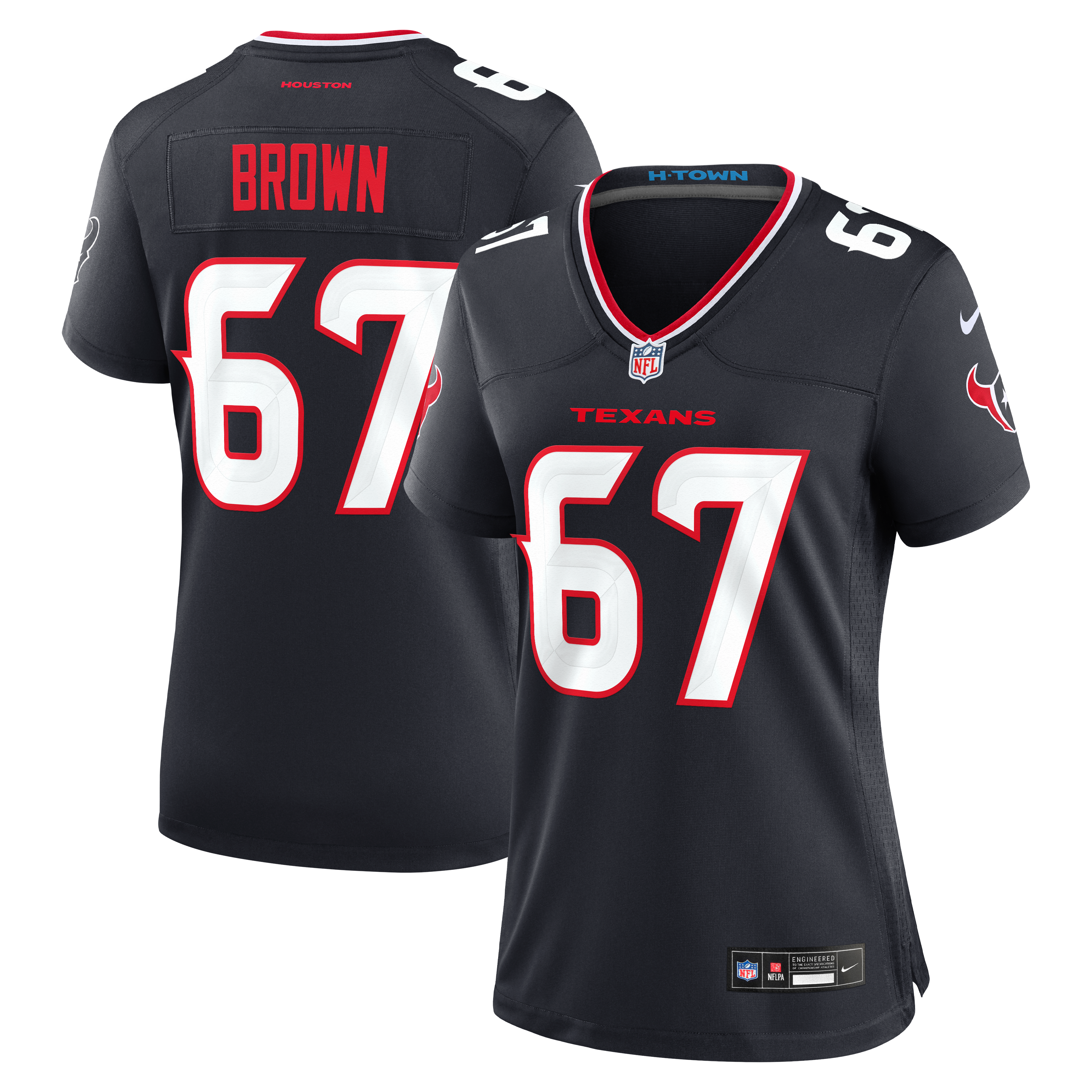 Women's Nike Evan Brown Navy Houston Texans Team Game Jersey