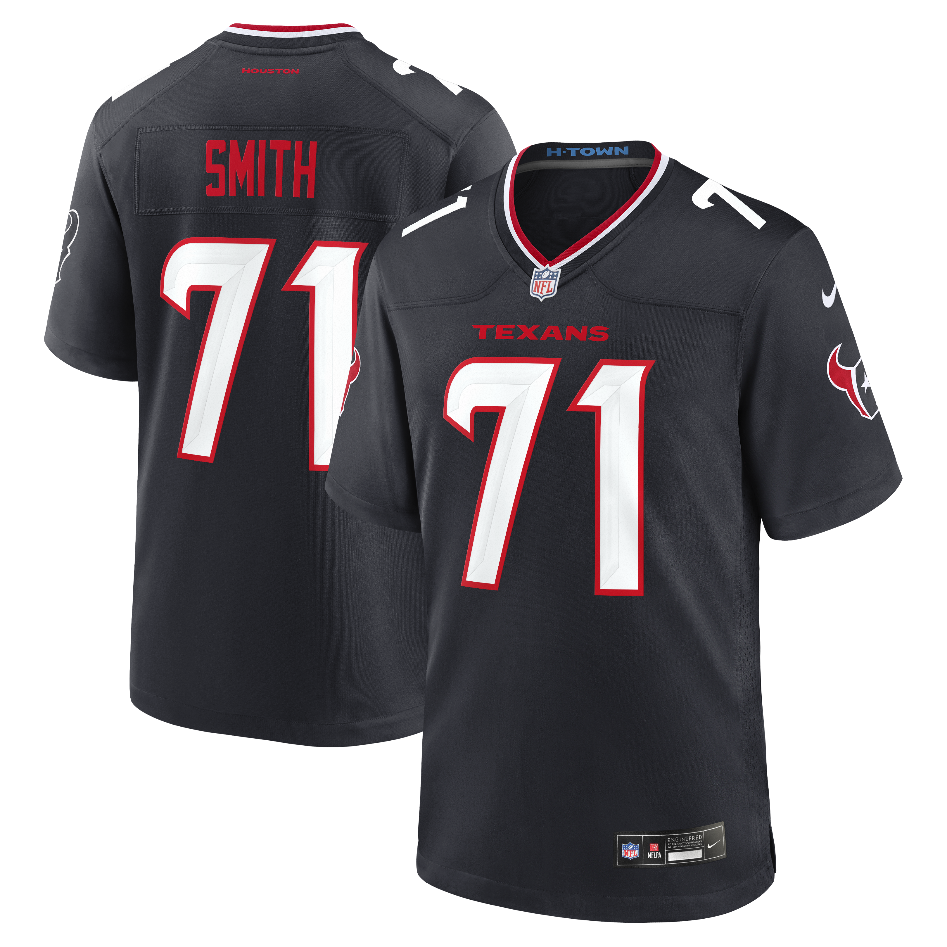 Men's Nike Braden Smith Navy Houston Texans Team Game Jersey