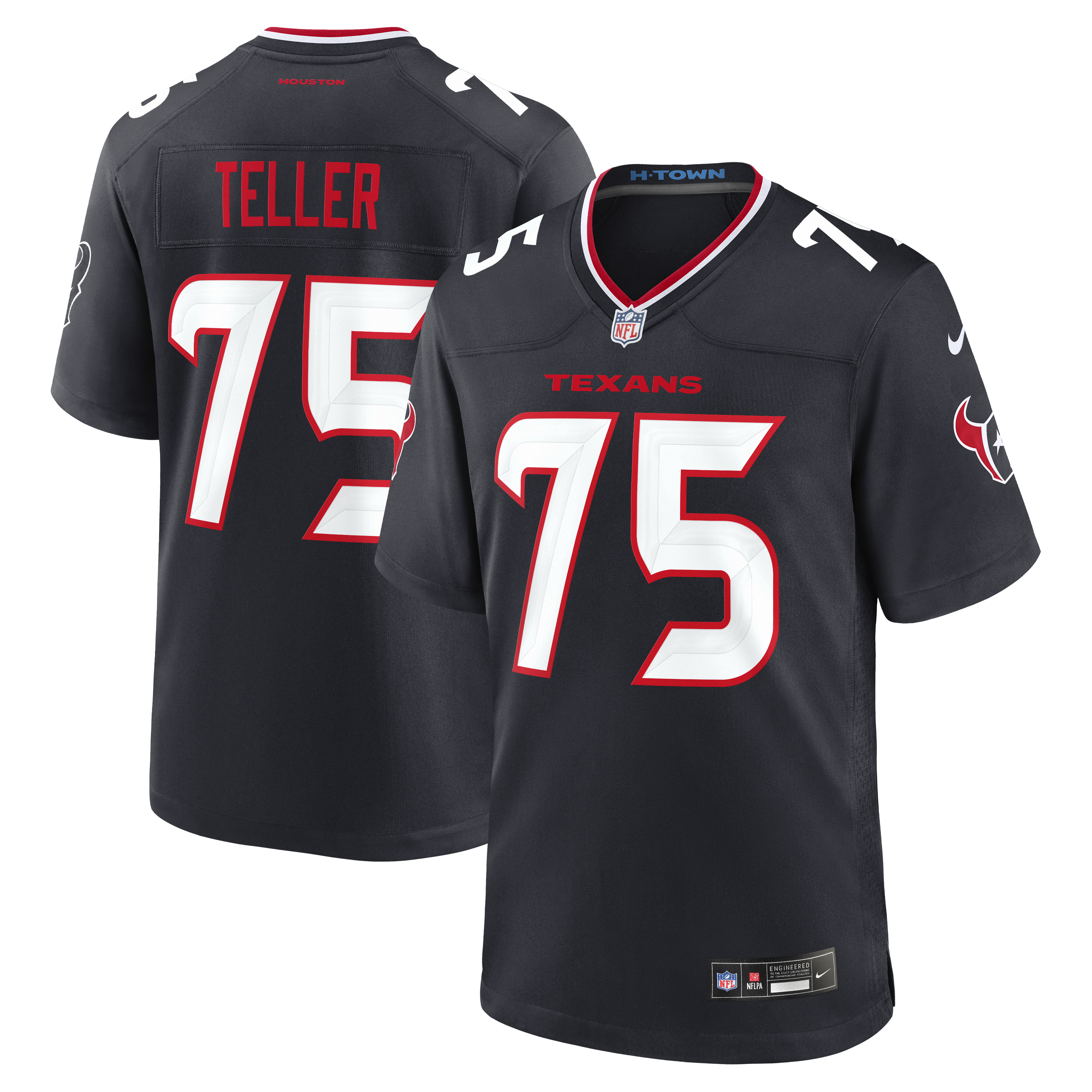 Men's Nike Wyatt Teller Navy Houston Texans Team Game Jersey
